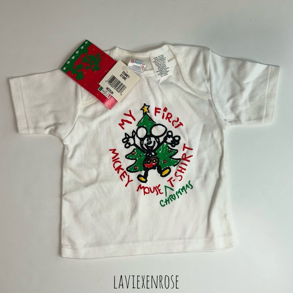 🆕 Vintage Disney Store My First Mickey Mouse Christmas T-Shirt
